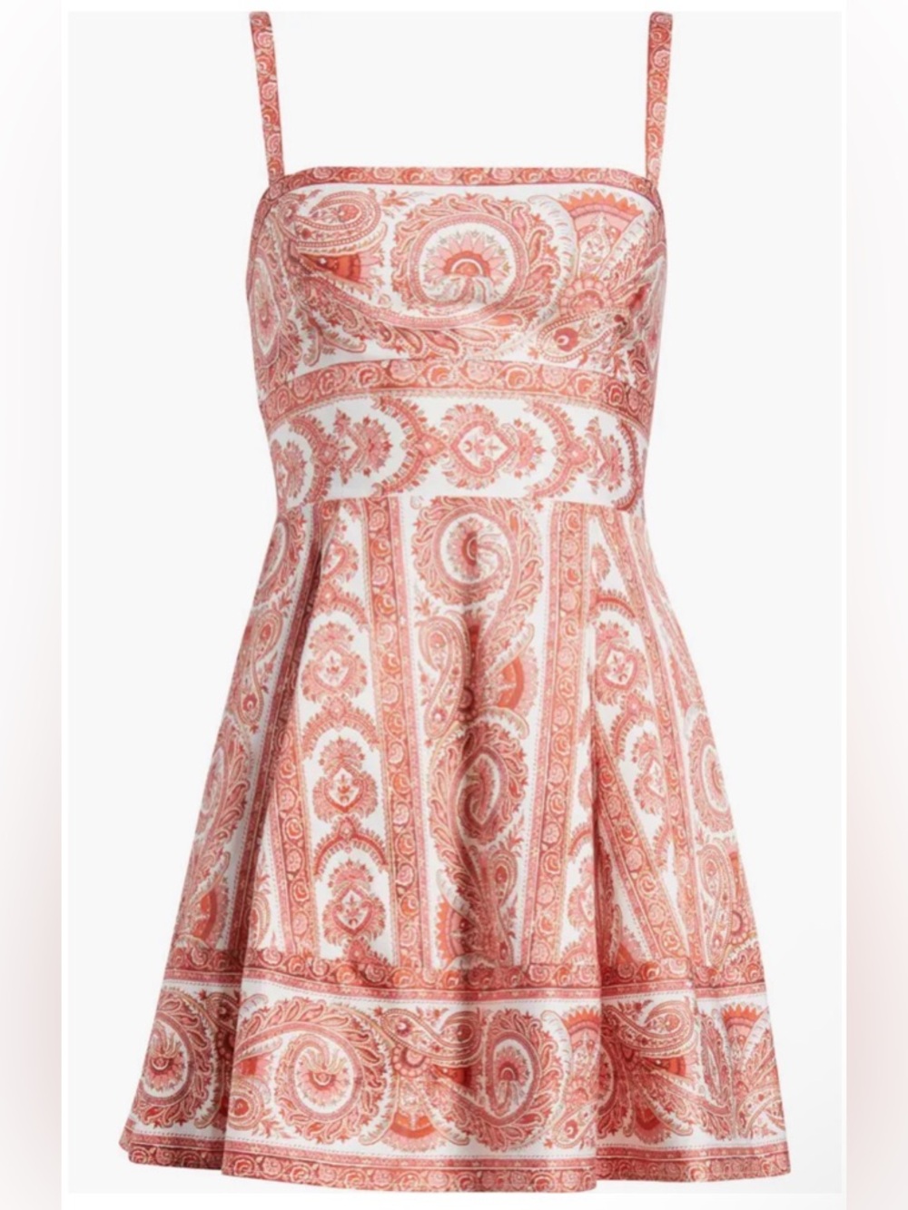 Hill House Mini Dress in Coral Paisley - Picture 4 of 10